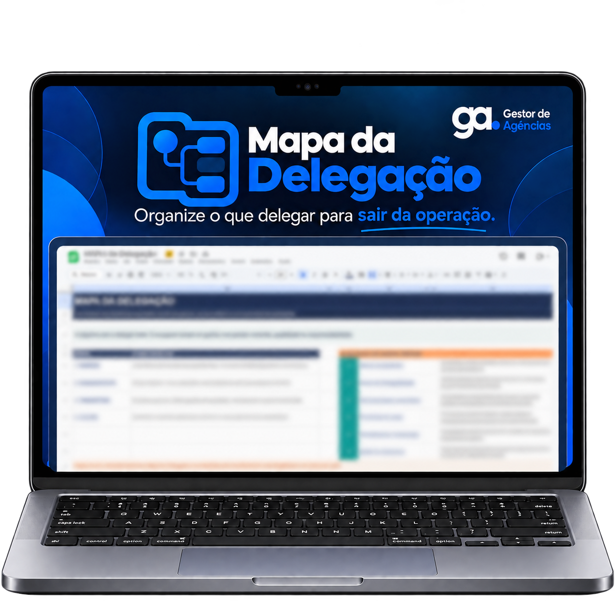 Mockup do Mapa da Delegação em um notebook